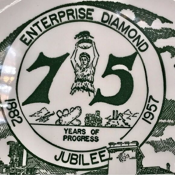 Kettlesprings Kilns Enterprise Alabama 75th Diamond Jubilee Commemorative Plate - Picture 8 of 14